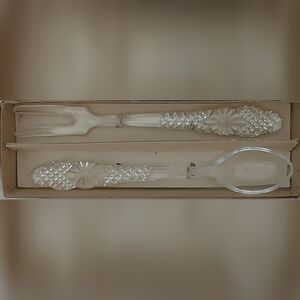 Crystal Salad Servers Spoon & Fork, Salad Spoon & Fork, Salad Servers, Bohemian